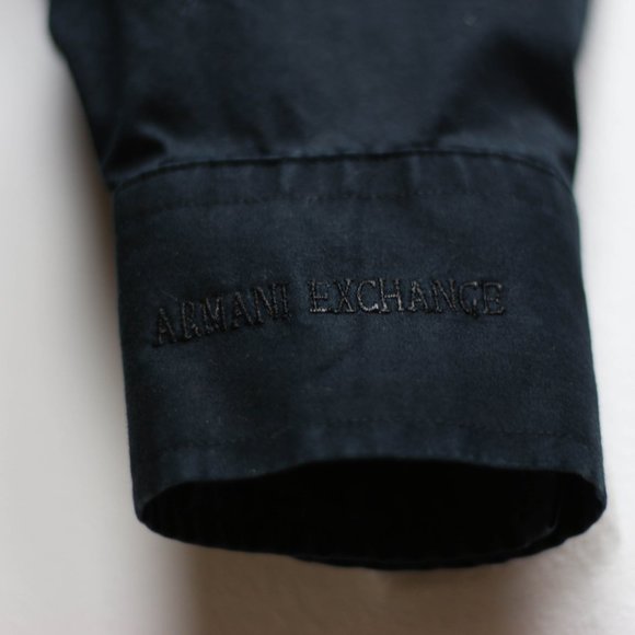 Armani Exchange Black Button Down Dress Shirt - Picture 5 of 8